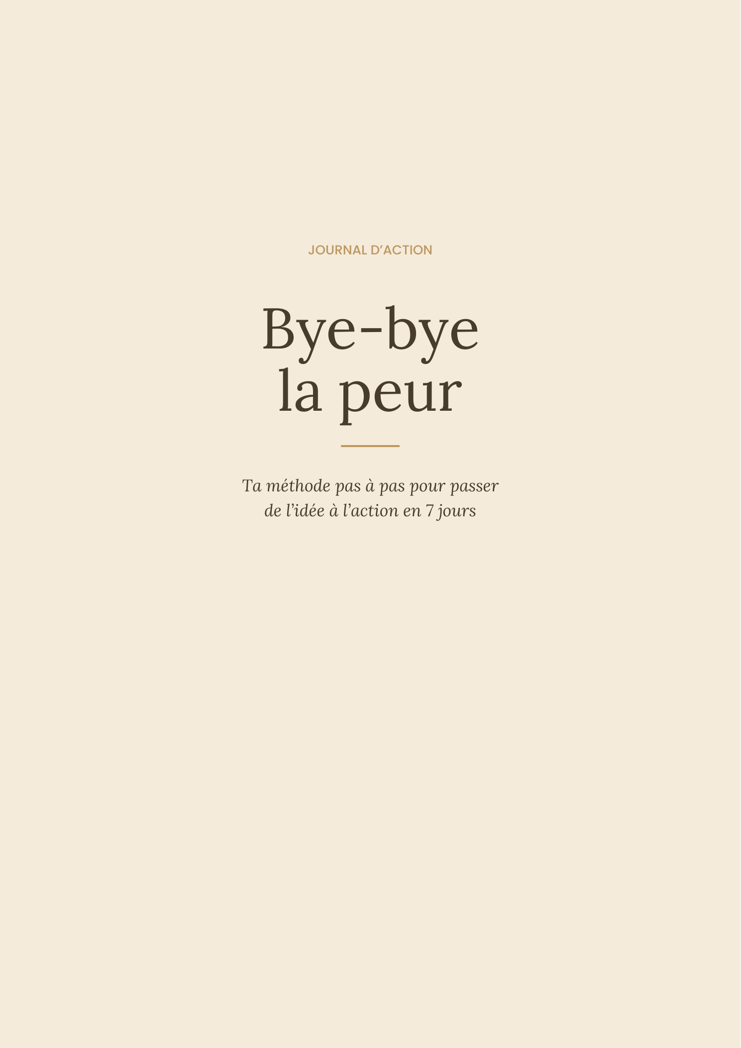 Aperçu du journal d’action Bye-bye la peur